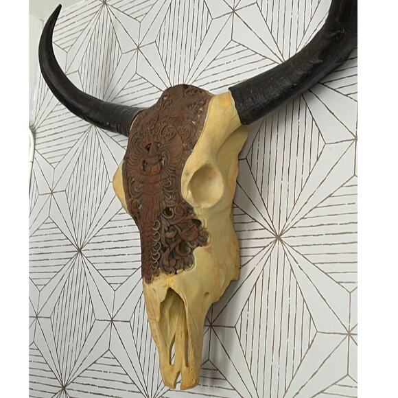 unknown Other - Longhorn Water Buffalo Skull Faux Taxidermi Hanging Wall Art